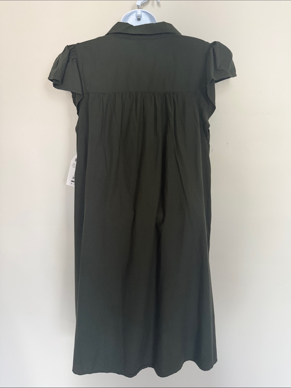 Time and Tru Dark Olive Button-Front Midi Dress - Picture 3 of 3